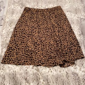Ava & Viv Plus Size MIDI Skirt Leopard Print X